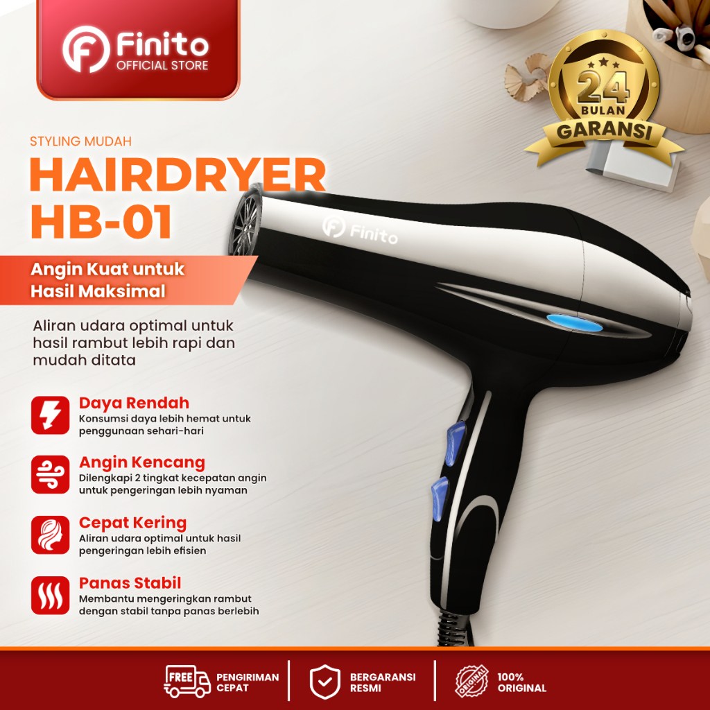 FINITO Hair Dryer HB 01 Rambut Alat Styling Salon