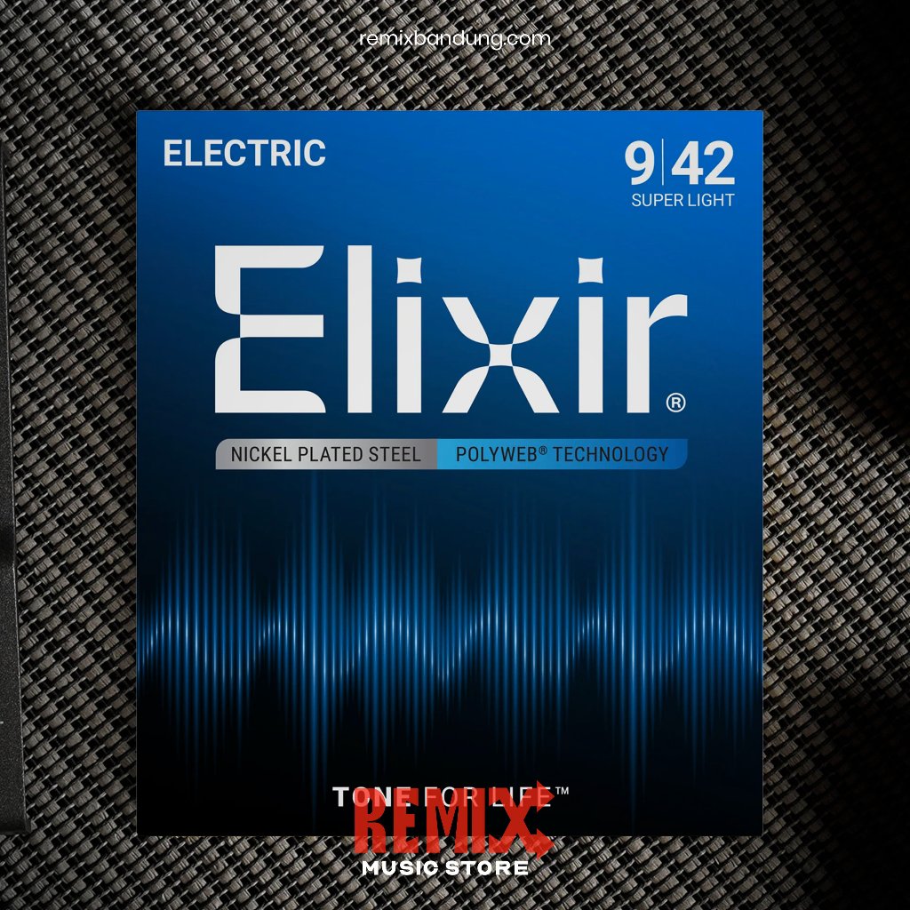 Elixir 12000 Polyweb Coated 09 - 42 Electric String Original - Senar Gitar Elektrik Elixir Polyweb 9