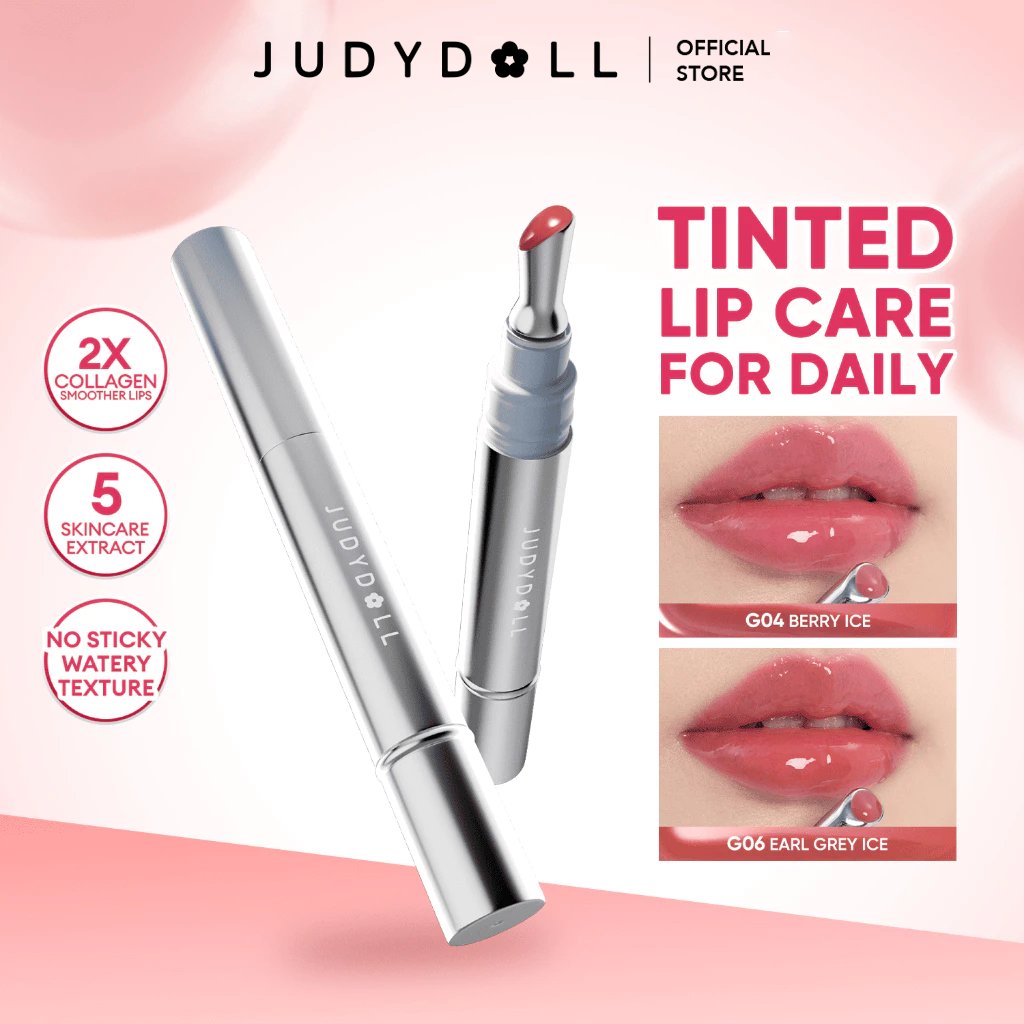 Judydoll Serum Lip Glaze - 4ml (Lip Treatment Lip Serum Gloss Dengan Collagen Untuk Melembabkan & Me