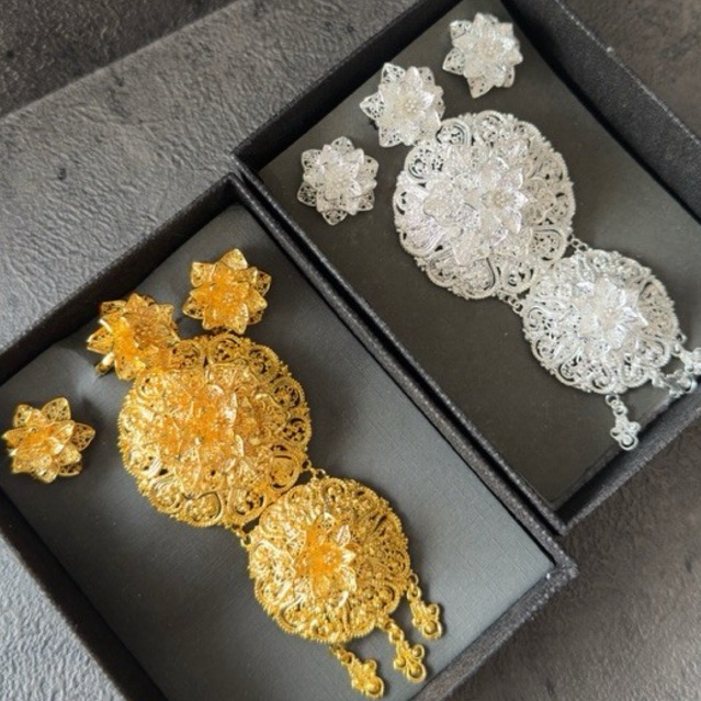 Set Bros Tumpuk 2 Mandala Gold / silver Skrup Hiasan Kebaya Bali