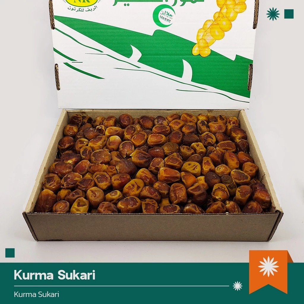 Kurma Sukari 3kg Lembut Manis Kulit Kuning Cokelat Keemasan Arab Saudi