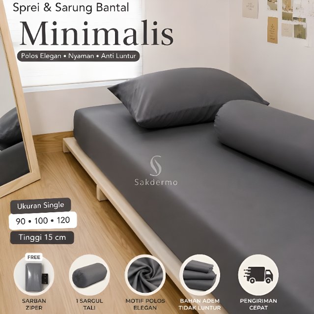 sprei single set polos estetik/ sprei polos single/ sprei single polos hotel