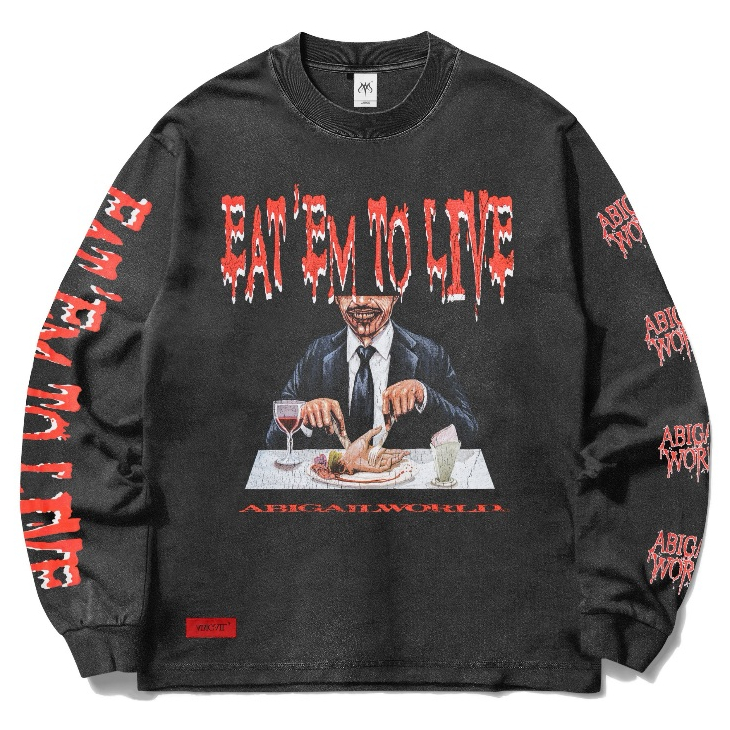 Abigail Clothing - ''DINE LS'' - Oversized Longsleeve T-Shirt