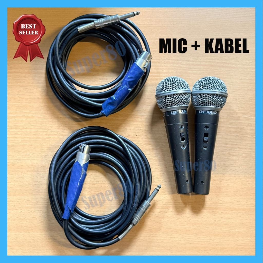 Mic Kabel Set Vokal Microphone Karaoke Sound System