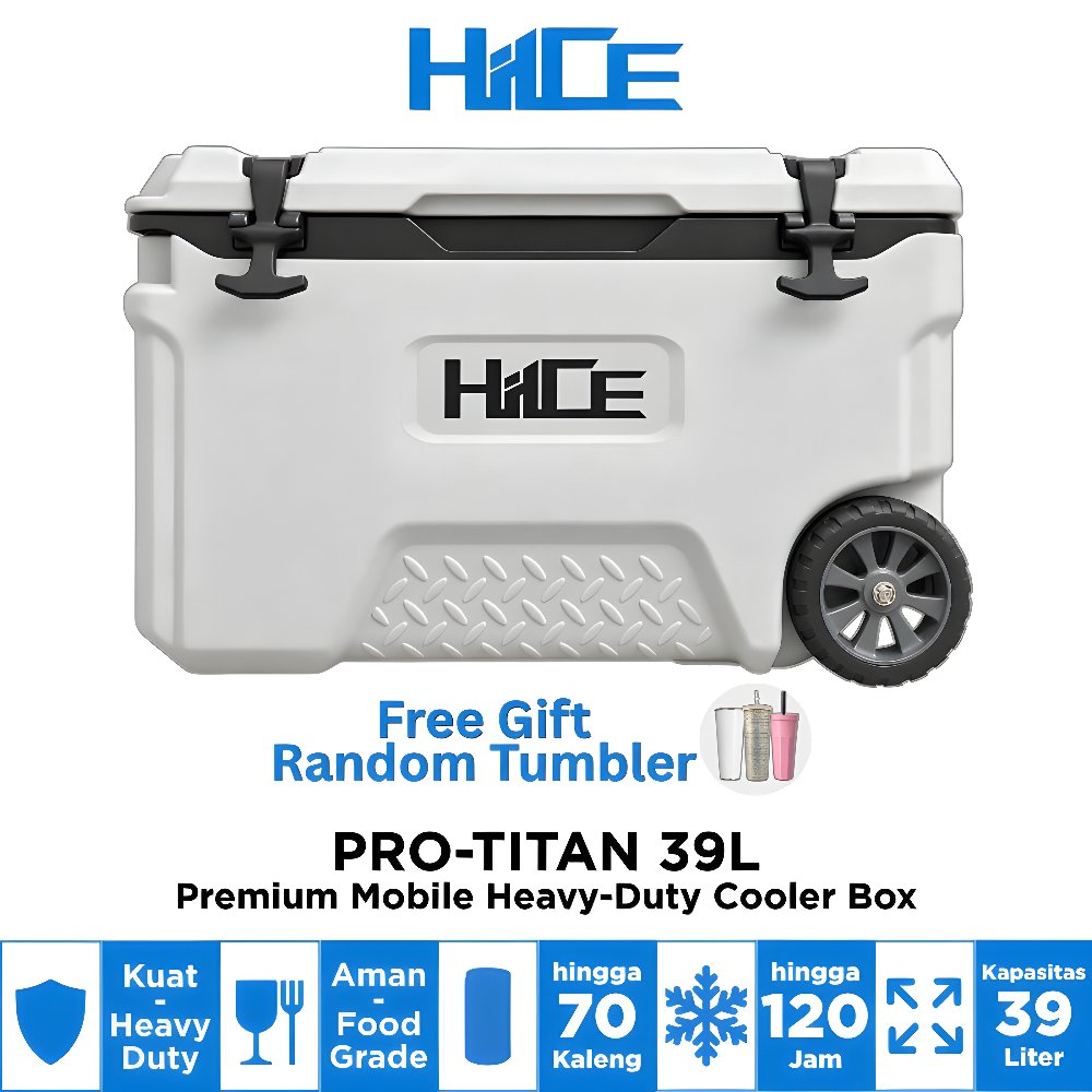 HIICE PRO-TITAN 39L Cooler Box Roda - Tempat Es Komersial Mancing Food Truck Tahan Dingin 5 Hari - C