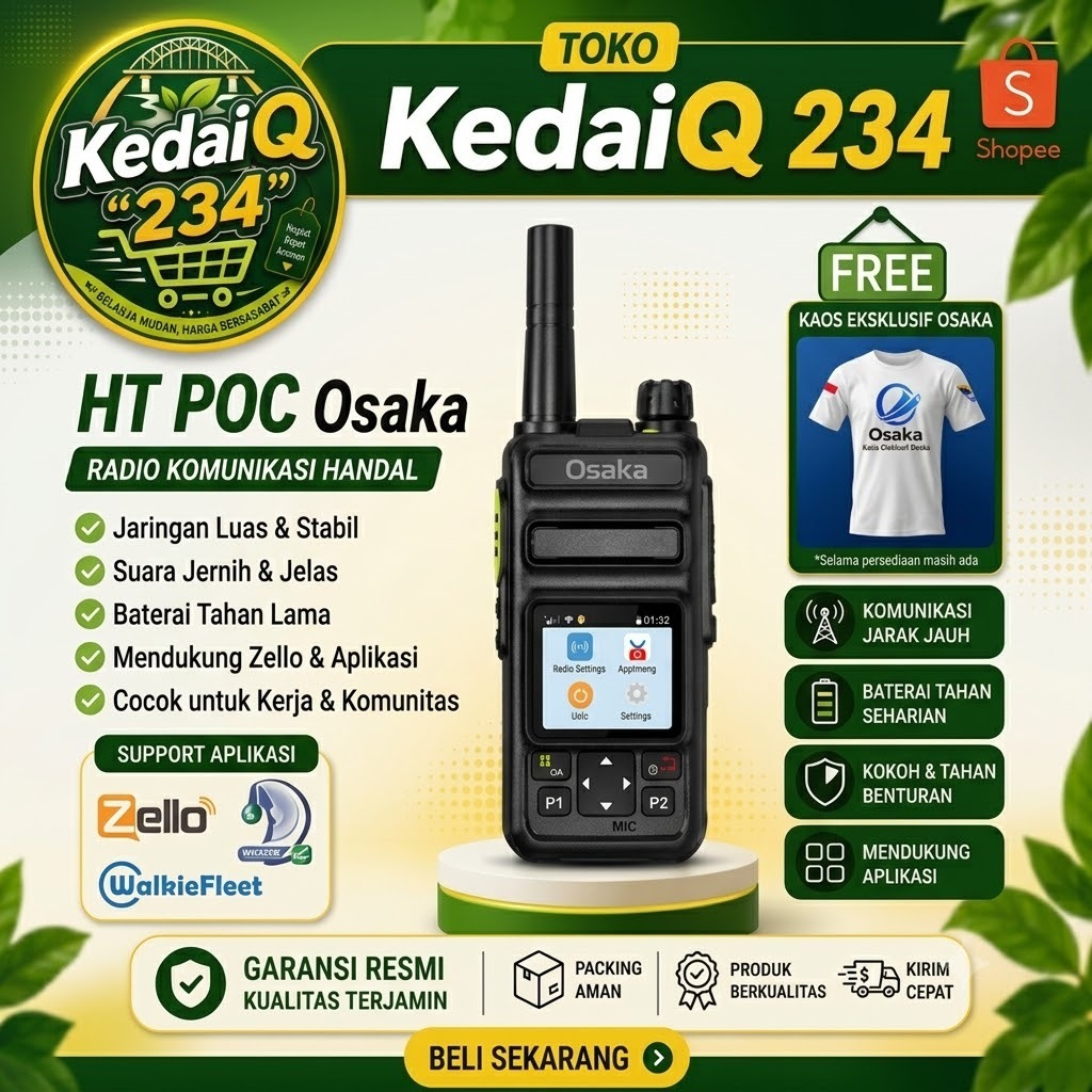 Radio Komunikasi  HT POC Osaka free Kaos Eksklusif Osaka