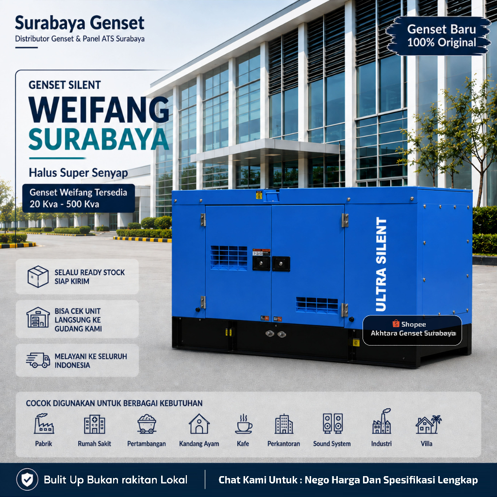 Weifang / Emerald / Kofo   Generator Jenset - Generator Genset 25 Kva / 20.000 watt
