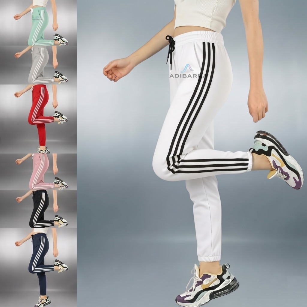 Adbcolection- Joger Sweat Pants Model Lis Unisex Celana Panjang Trening Jogger Wanita Nyaman Olahrag