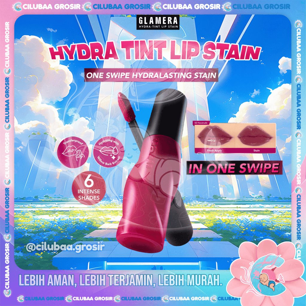 GLAMERA Hydra-Tint Lip Stain​ 2.5gr || Liptint LipGloss Lipstick || Transferproof
