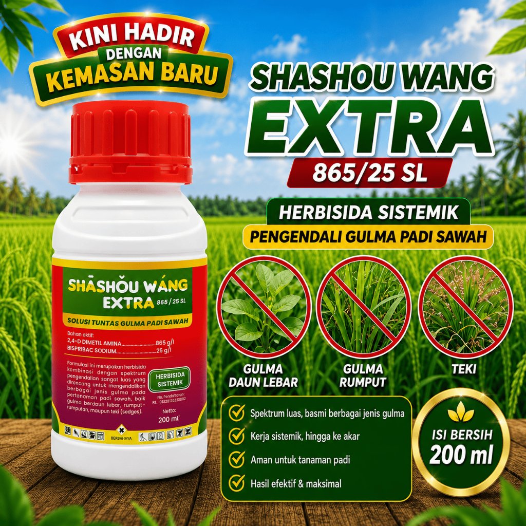 Shashouwang Merah Herbisida Sistemik Selektif Khusus Rumput Jawan | Lulangan | Grinting | Jongkong |