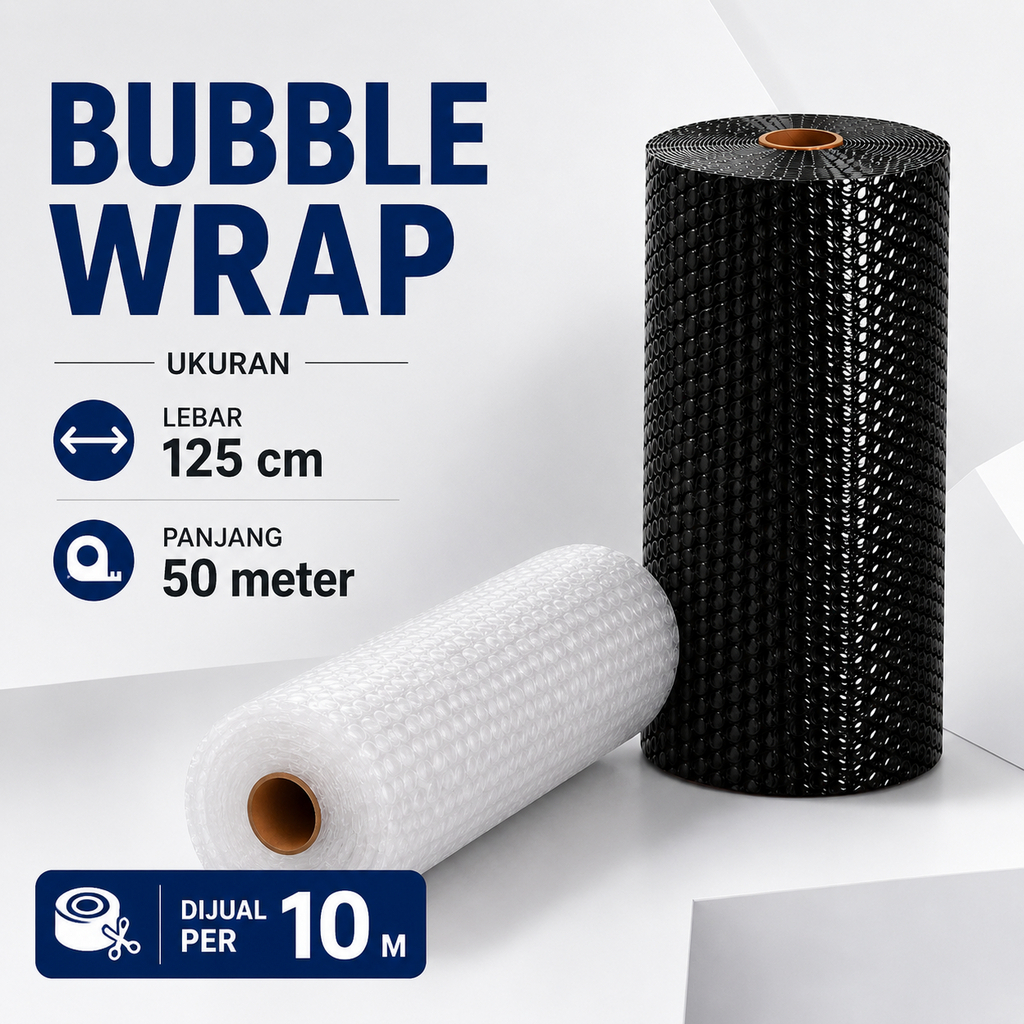 Bubble Wrap Packing 125 cm x 10 Meter | Plastik Bubble Wrap Pelindung ACP Akrilik PVC Barang Lembara