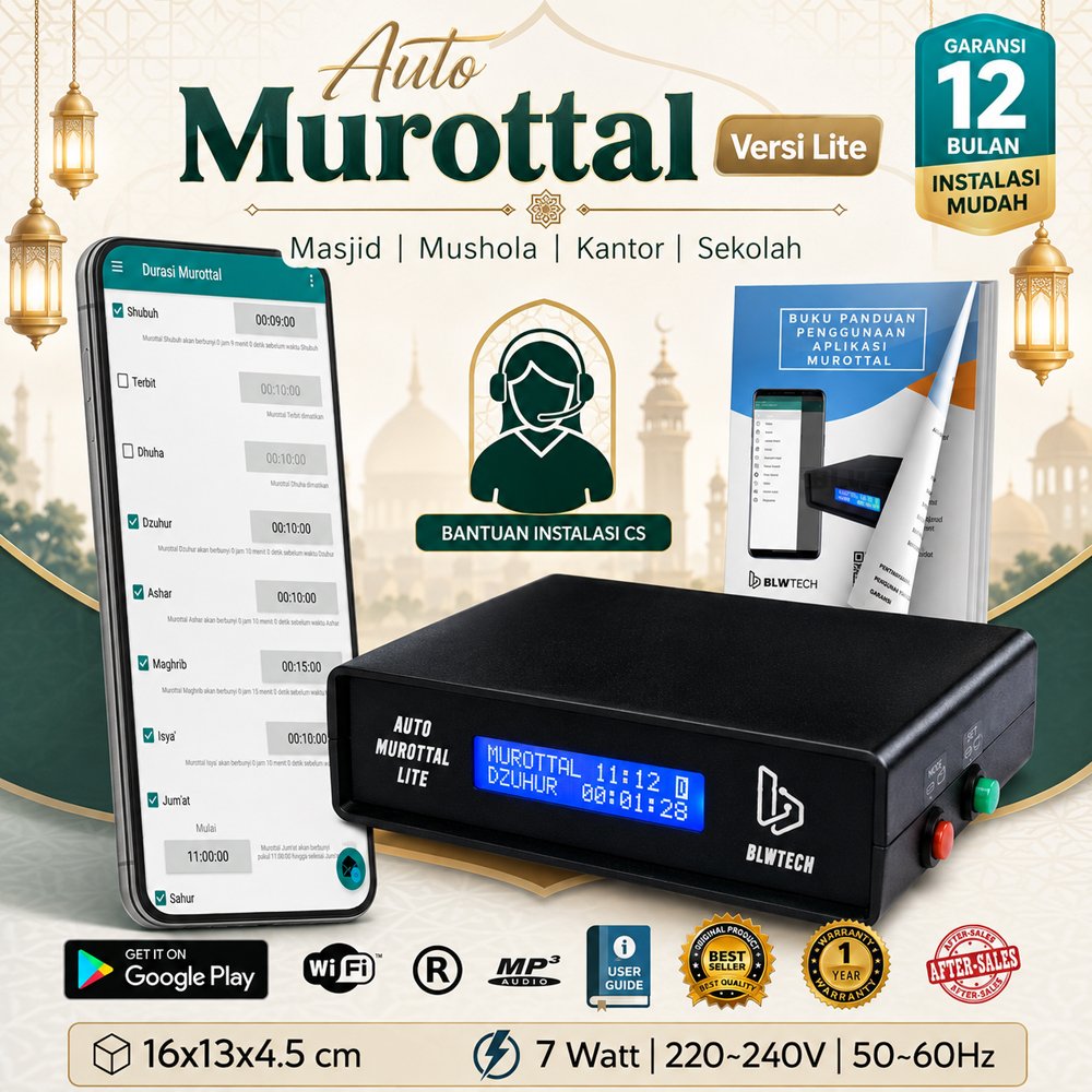 Auto Murottal Tartil Tarhim MASJID Otomatis menjelang waktu sholat Lengkap setting HP Android