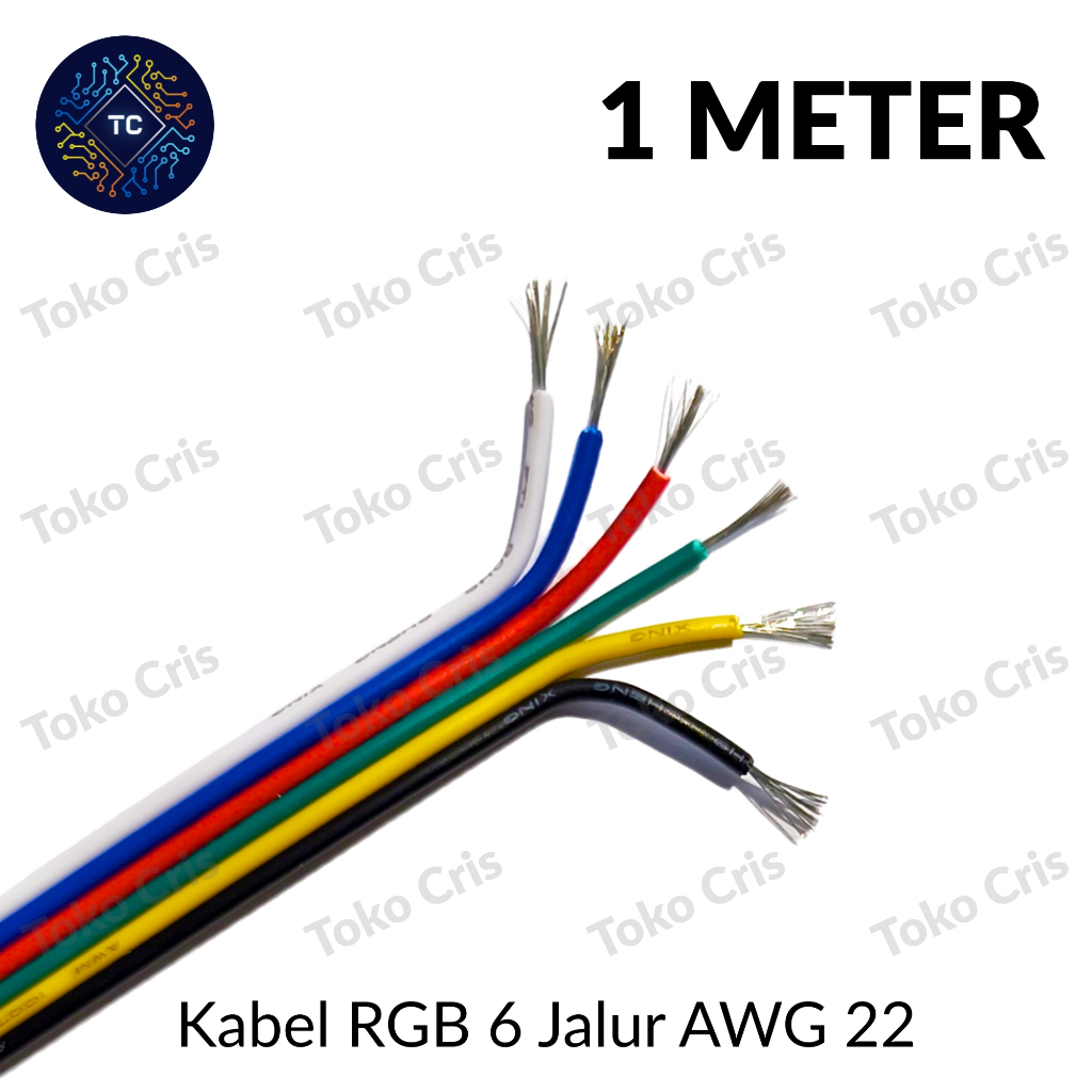 Kabel RGB 6 Jalur AWG 22 / Kabel 6 Pin / Kabel LED Strips RGB 6 Warna