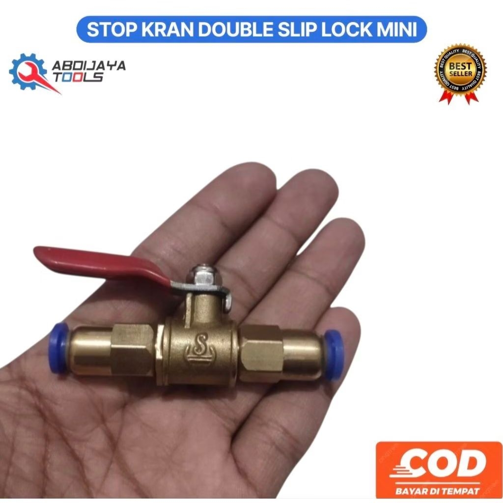Stop Kran Double Slip Lock Mini 6mm ke 6mm, 8mm ke 8mm , 10mm ke 10mm dan 12mm ke 12mm Bisa Stopper 