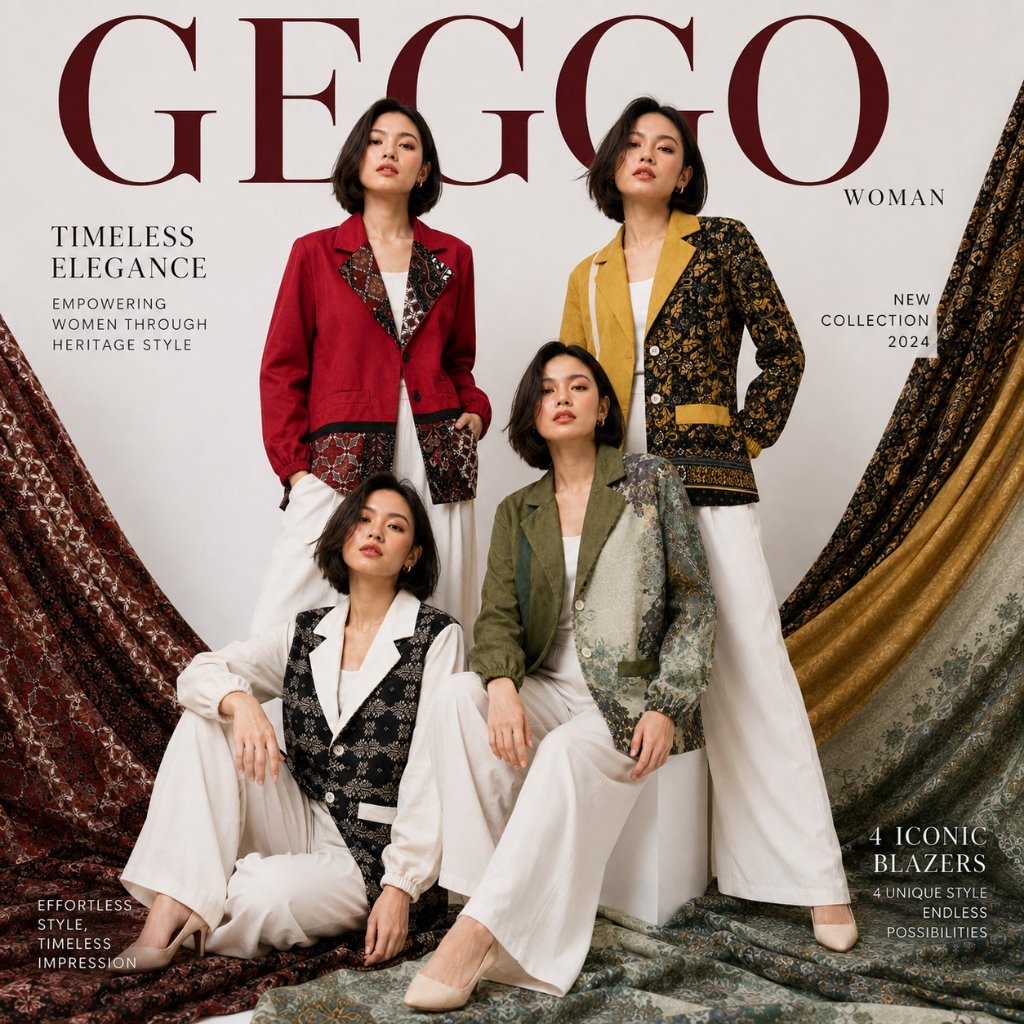 GEGGO - KIRA Blazer Wanita Bahan Suede Premium Mix Motif Nyaman & Stylish Formal Non Formal