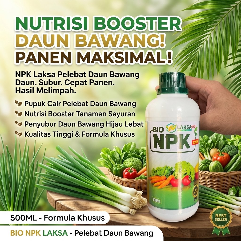 NPK Laksa Pelabat Bawang Daun 500ML Pupuk Cair Pelebat Daun Bawang Daun Banyak Panen Maksimal Nutris