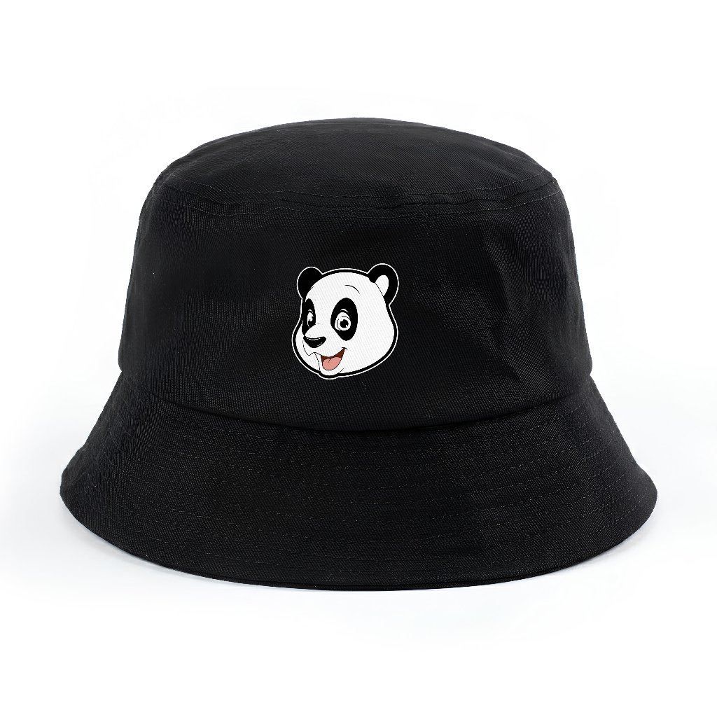 Troy Company Bucket Hat Black Playful Panda - Topi Bucket Hitam BHD 3706