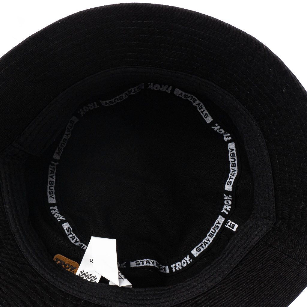 Troy Company Bucket Hat Black Rune - Topi Bucket Hitam BHD 3708