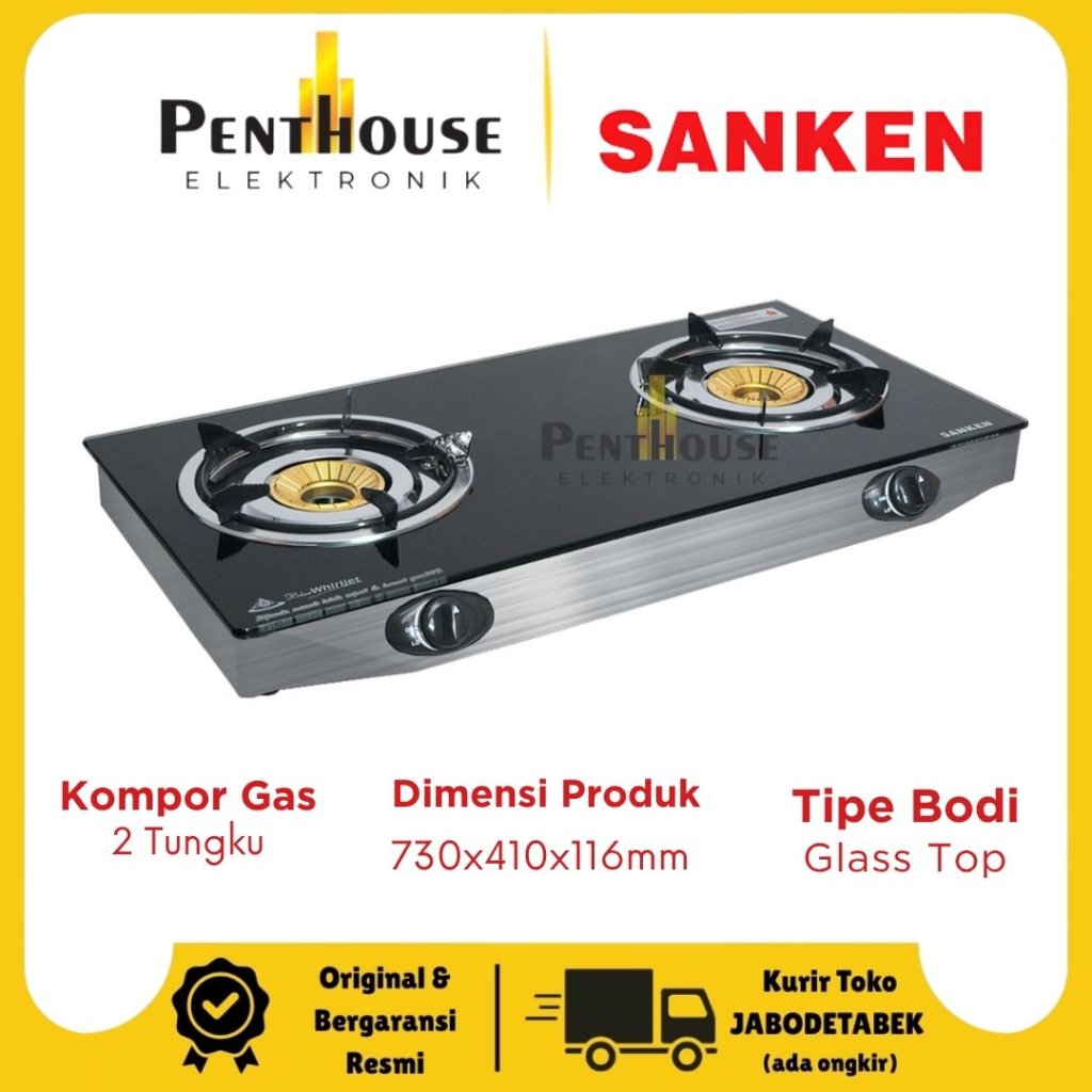 SANKEN Kompor Gas 2 Tungku SG-369DX2 / SG 369DX2