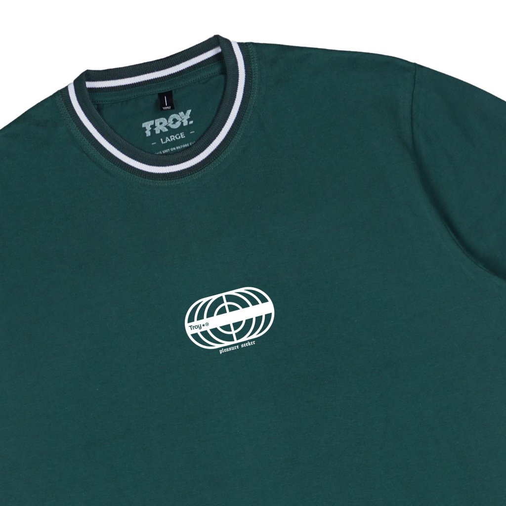 Troy Company Striped Rib T-Shirt Green Pleasure Seeker - Kaos Pria Lengan Pendek Hijau KST 3710-2G1W