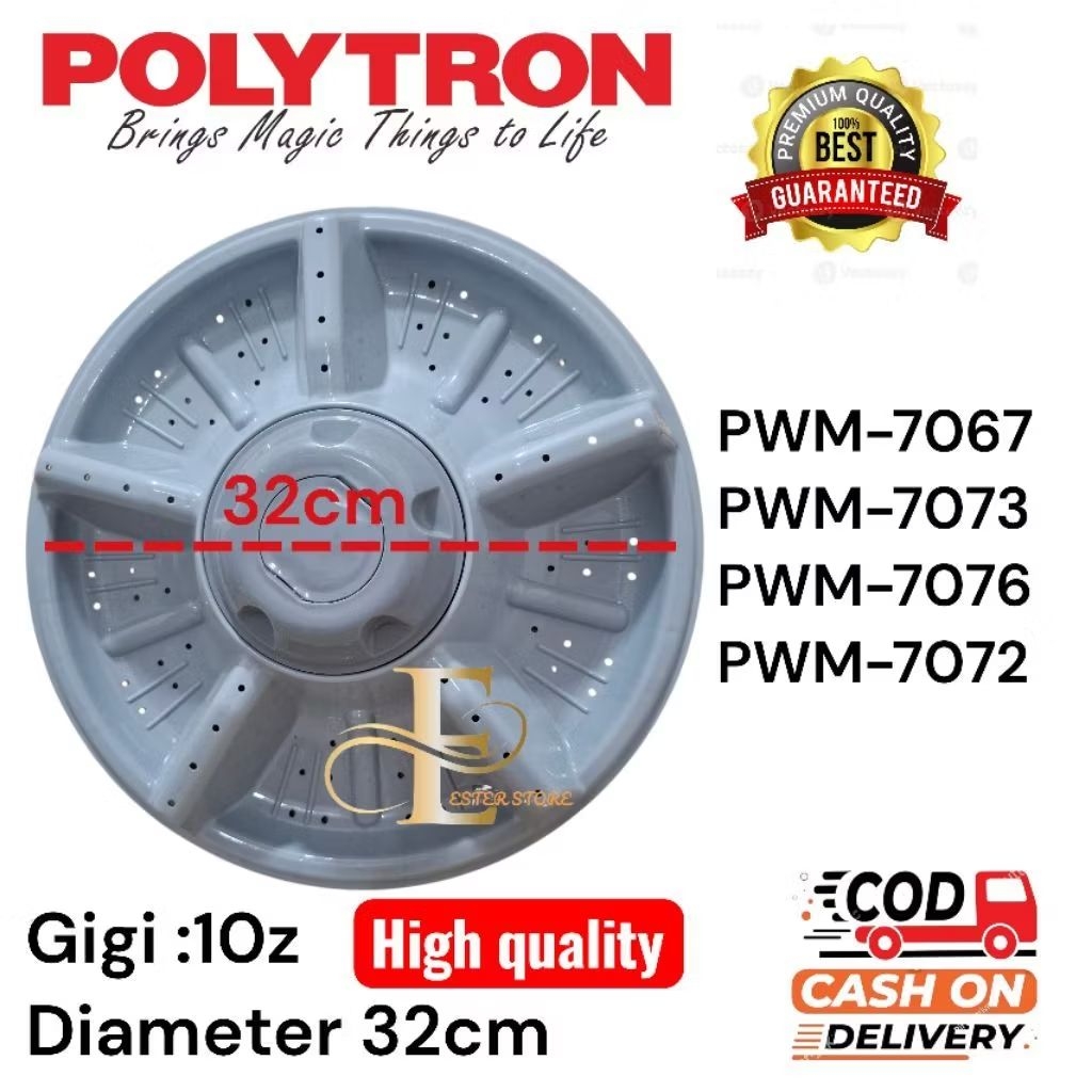 Polytron Pulsator 32cm pwm-7067 pwm-7073 pwm-7076 pwm-7072 pulsator mesin cuci polytron 2 tabung Hig