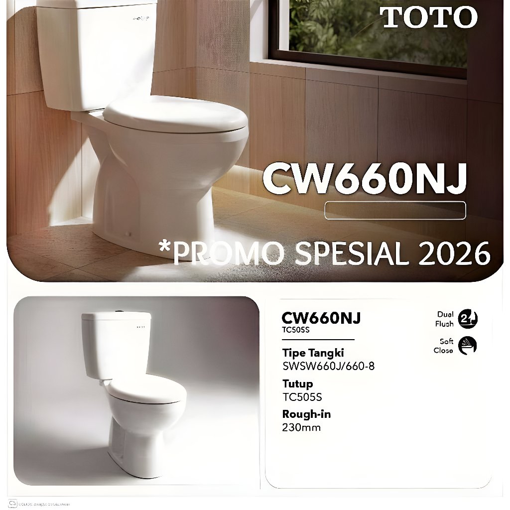 TOTO Closet CW660NJ/SW660J TC 505 SW (S-Trap) | Closet Duduk