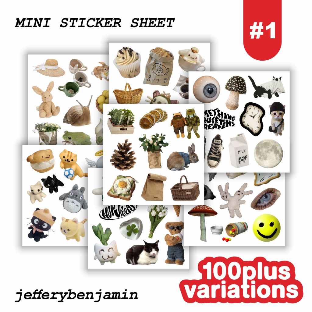 mini sticker sheet aesthetic deco y2k kidcore cute thence weirdcore journal jefferybenjamin MSS1