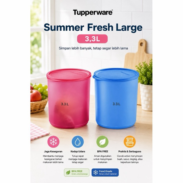 tupperware summer fresh large 3,3L / tropical round / toples