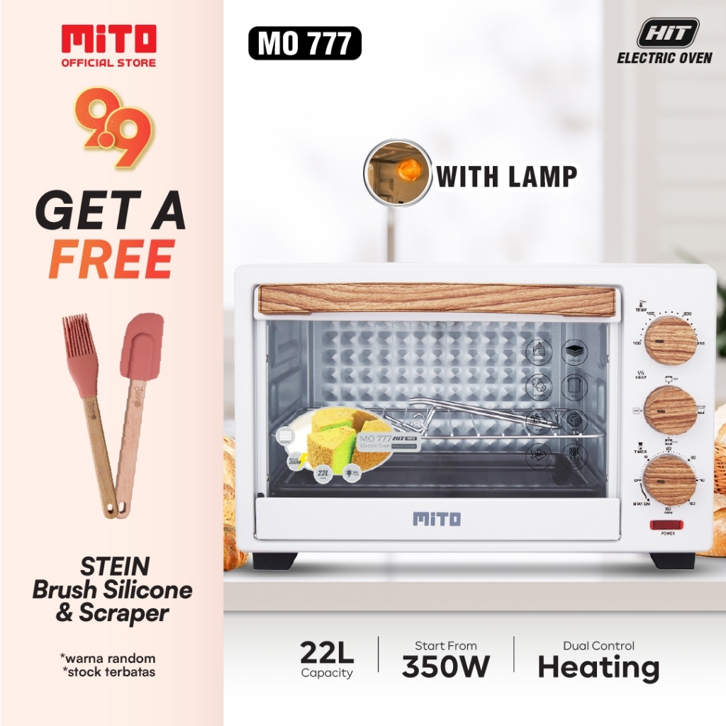 MITO Oven Listrik HIT Wood Series MO777 22L Original Pemanggang Kue dan Makanan