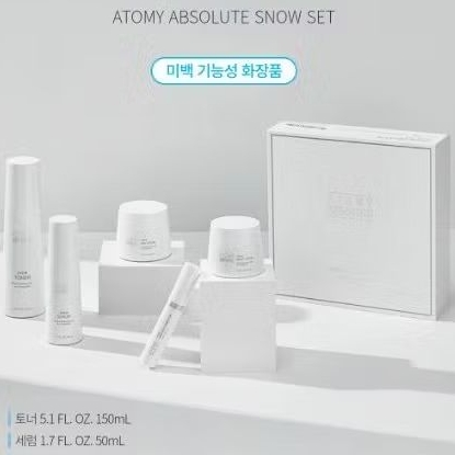 Set Atomy Absolute Snow Set Toner 150mL Serum 50mL produk kecantikan wajah