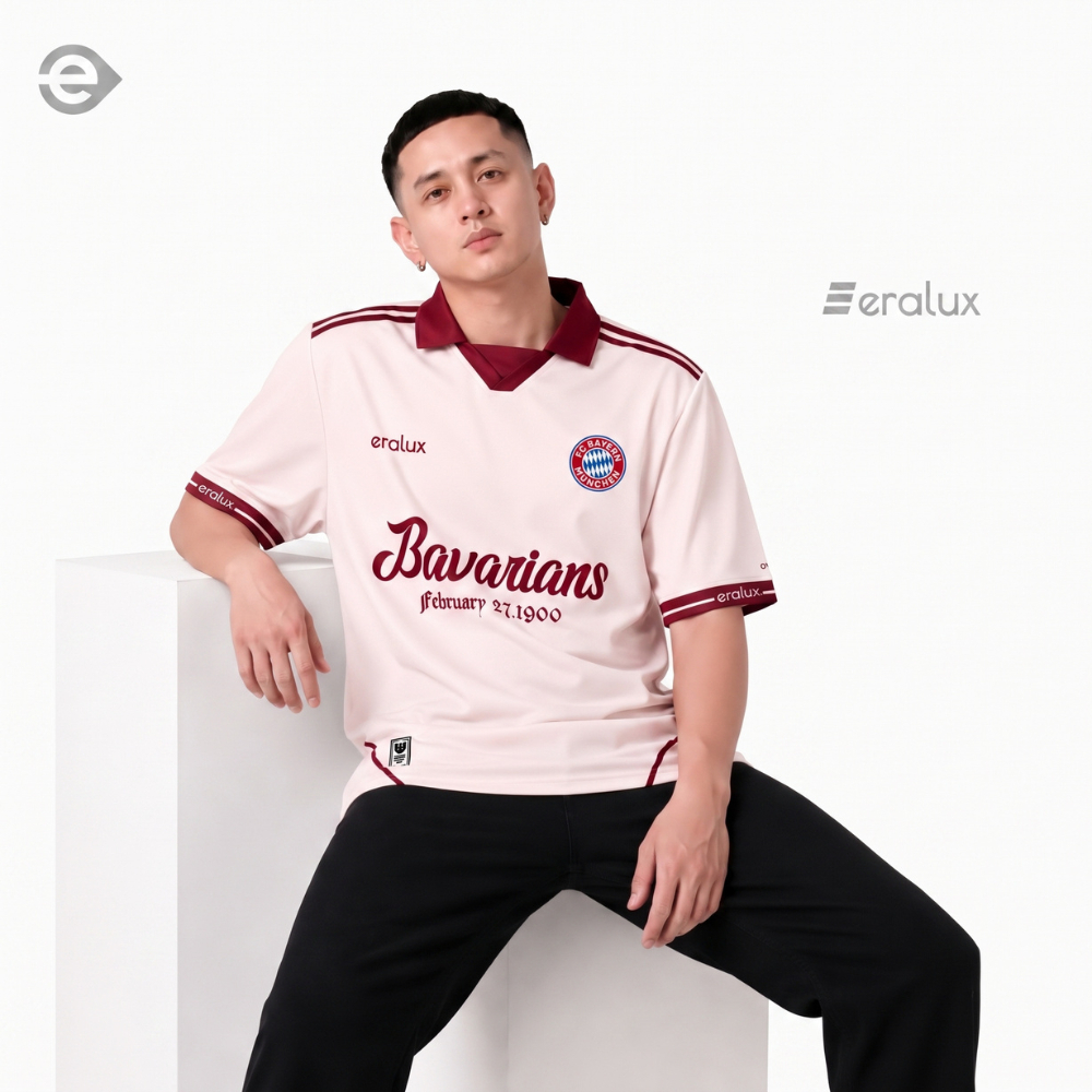 Jersey Bayern Munchen Oversize Premium Retro Vintage | Kaos Bola Bayern Casual Streetwear Pria Wanit