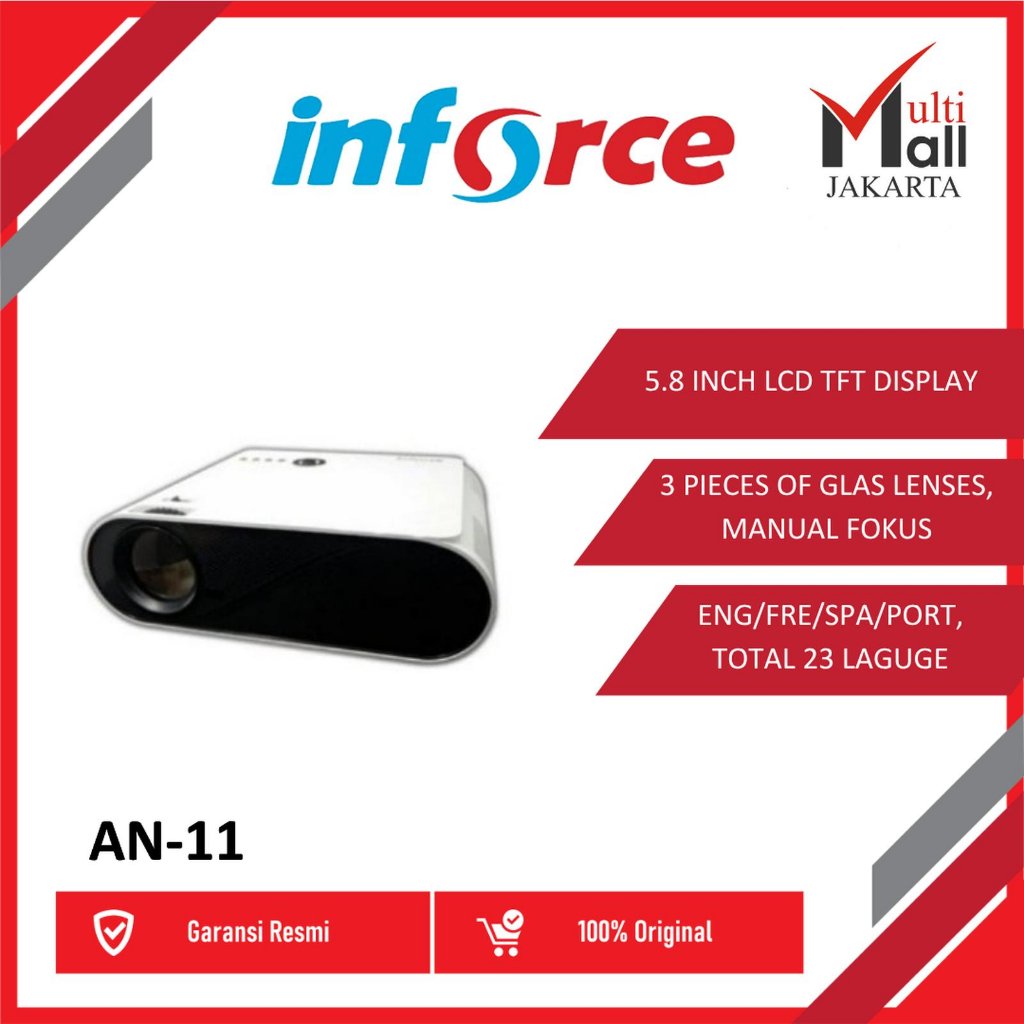 LCD PROJECTOR INFORCE AN-11 WHITE ( ANDROID ) Proyektor AN11