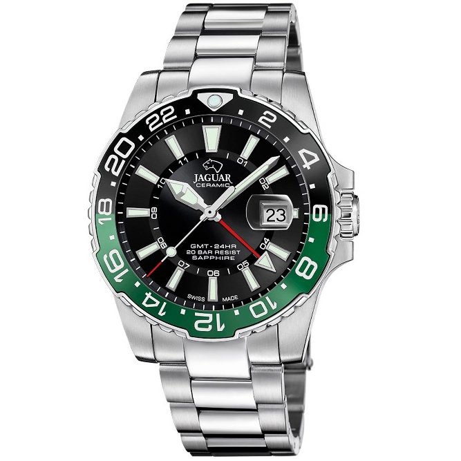 Galery Jam Tangan Jaguar J1011/5 Silver Dial Black Stainless Steel Swiss Made
