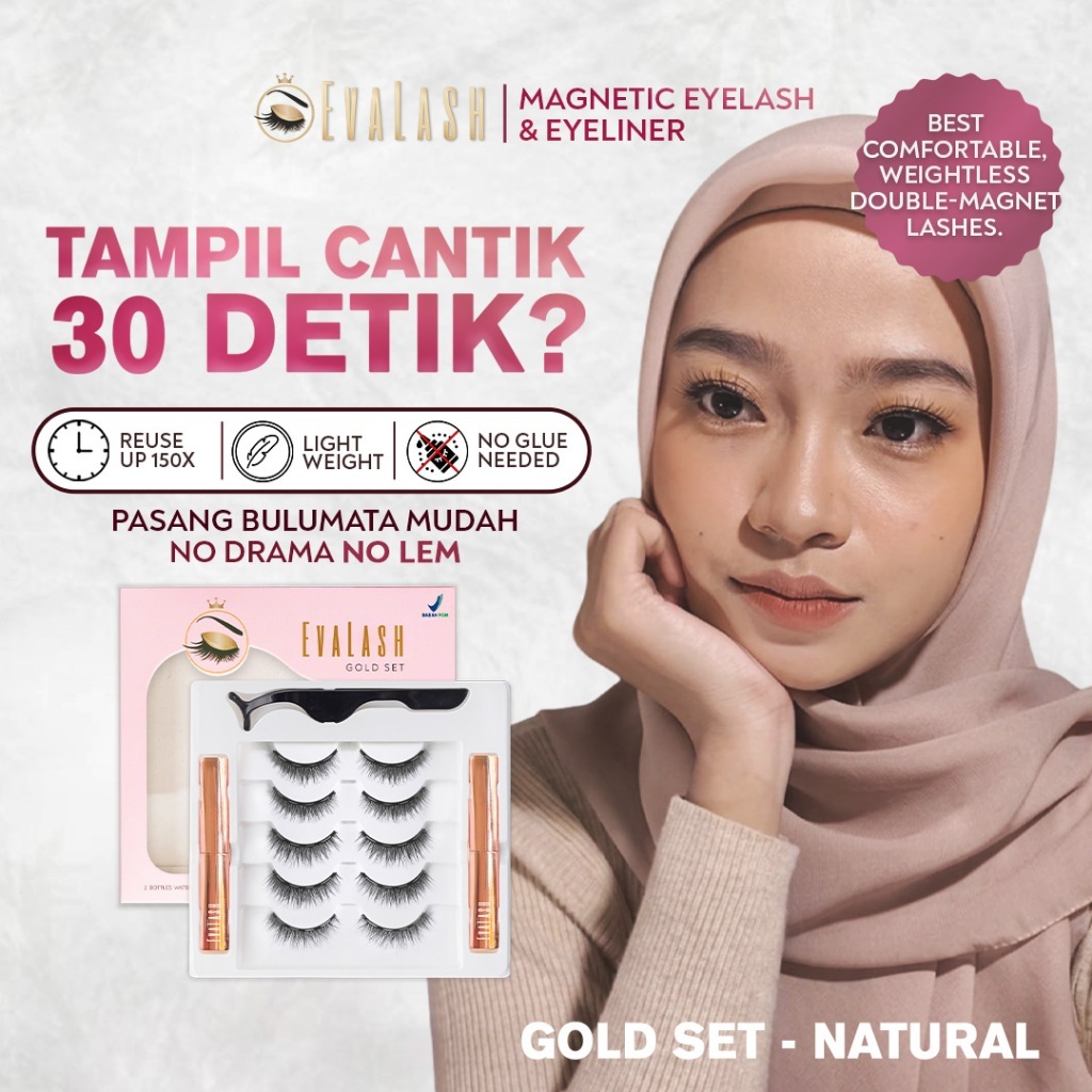 Evalash Bulu Mata Magnetic Eyelash Eva Lash Magnet Bulumata Magnet Eye lash Magnetik Kosmetik Mata E