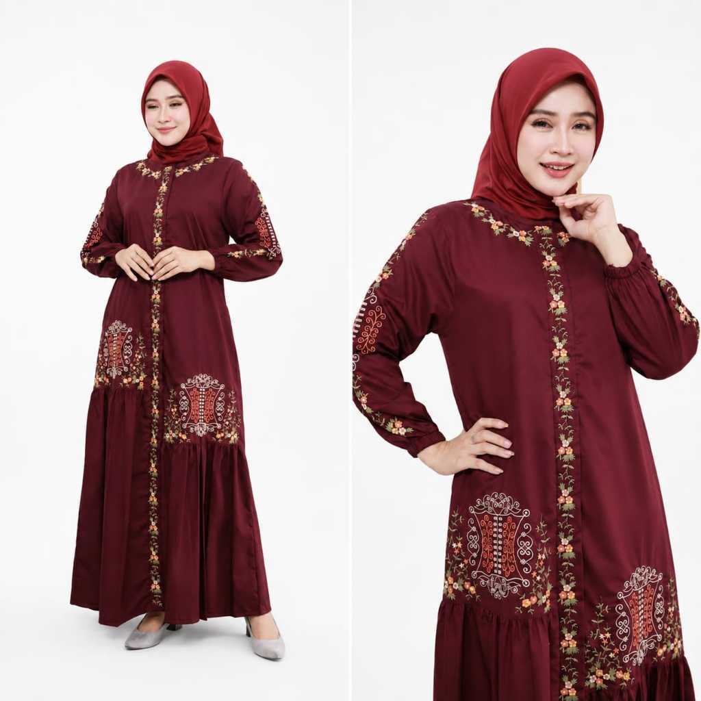 Averoline - Gamis Mix Bordir Pintu Aceh Katun Toyobo