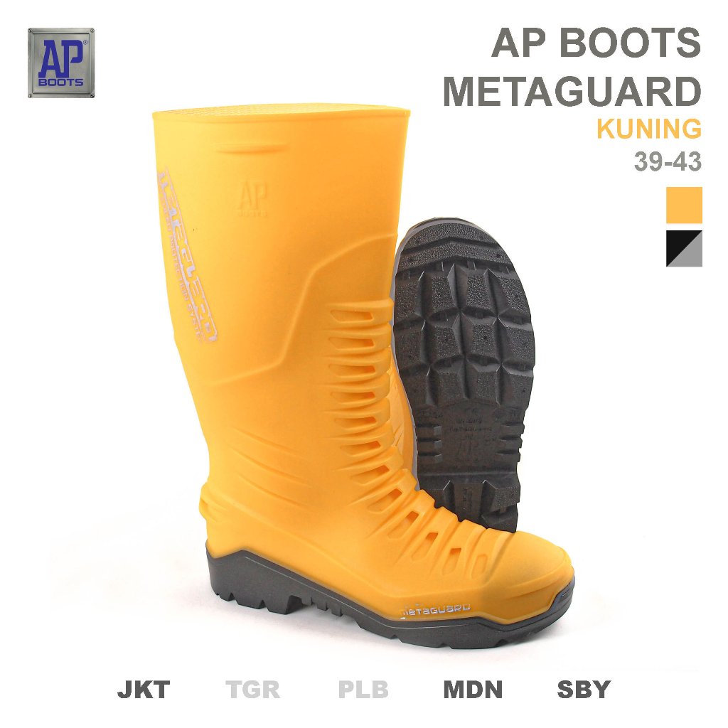 AP Boots METAGUARD Kuning - Sepatu Boot Safety PVC