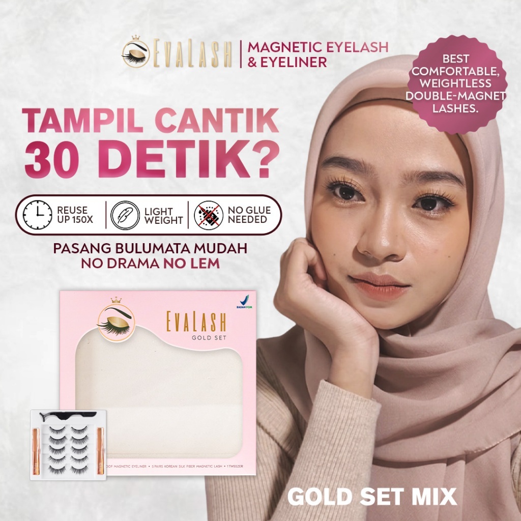 BULUMATA MAGNET - EVALASH BULU MATA MAGNETIK EYELASH MAGNETIC 5 PASANG EVA LASH WONDER LASH STARLASH