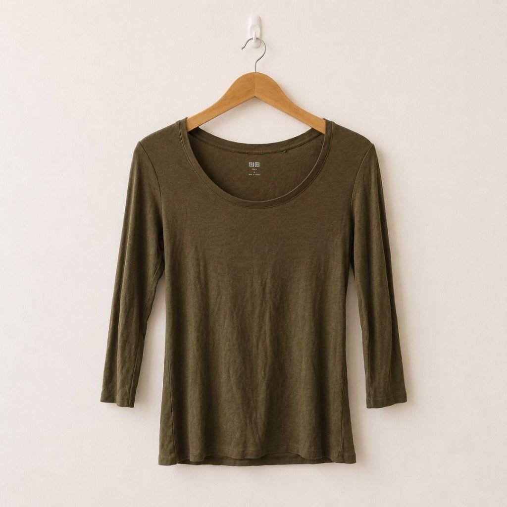 Uniqlo Supima basic tee/kaos long sleeve