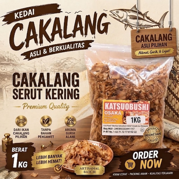 ikan cakalang katsuobushi 1 kg - taburan takoyaki okonomiyaki 1Kg