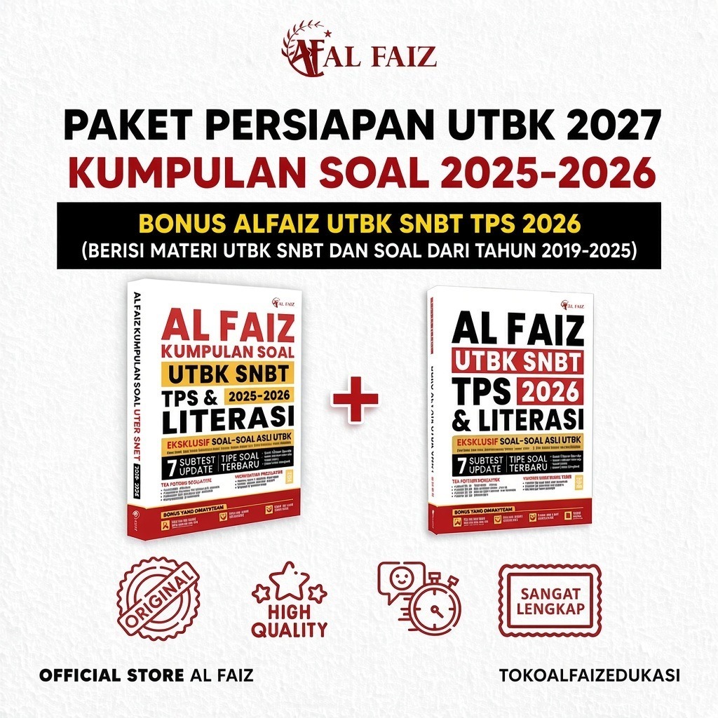 Paket Persiapan UTBK 2027 Buku Kumpulan Soal 2025-2026 Bonus Al Faiz UTBK SNBT 2026