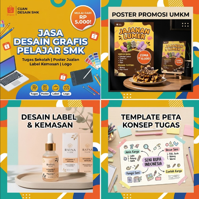 Jasa Desain Grafis Profesional & Estetik | Poster, Tugas Sekolah, Label Kemasan, Logo