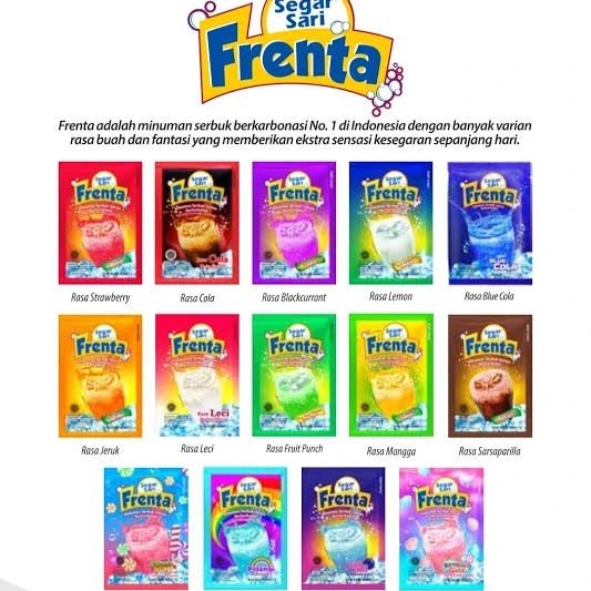 Frenta semua Varian 1 Renceng - 10pcs Segar sari susu soda serbuk bubuk aneka rasa minuman dingin Te
