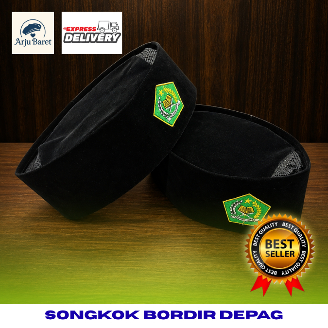 PECI BORDIR LOGO CUSTOM SONGKOK BORDIR