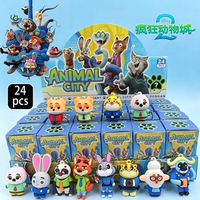 Blind Box Gantungan Kunci Misteri Sanrio 26PCS FULL SET-PIKACH/ My Little Pony /Zootopia/STITC/KPO/C