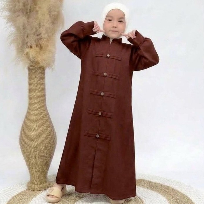 Gamis Anak Model Cheongsam Bahan Sabrina Anti Uv Size S M L XL XXL 3XL 4XL
