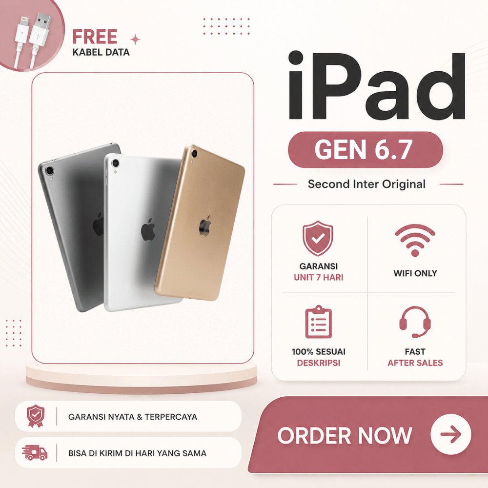 (COD) APPLE IPAD 6 DAN IPAD 7 SECOND ORIGINAL INTER WIFI ONLY BERGARANSI 1 BULAN