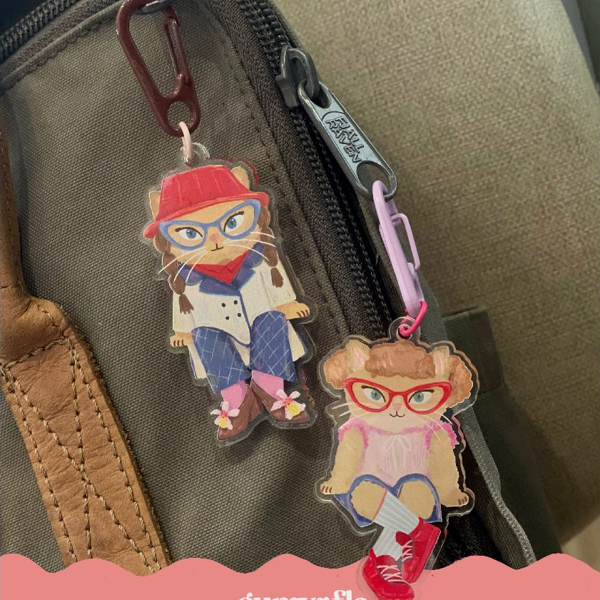 Acrylic Keychain Gantungan Kunci Kucing Cute Character IP Gumin & Friends