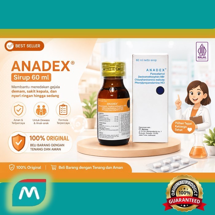 ANADEX SIRUP 60 ML ORIGINAL - OBAT FLU BATUK PILEK DEMAM