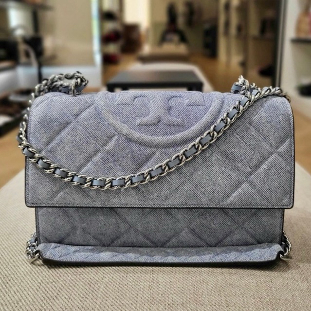 ORIGINAL 100% TAS SHOULDER BAG TAS SLEMPANG TB FLEMING DENIM CONVERTIBLE SHOULDER BAG
