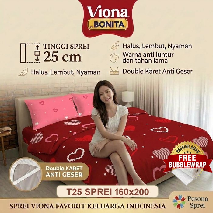 SPREI BONITA 160x200 VIONA TINGGI 25 / SPREI BONITA QUEEN VIONA / SEPRAI BONITA 160x200 TINGGI 25